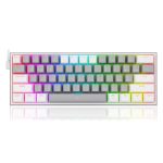 Redragon K617 FIZZ %60 Red Switch RGB Hotswap Türkçe Gri-Beyaz Mekanik Gaming Klavye