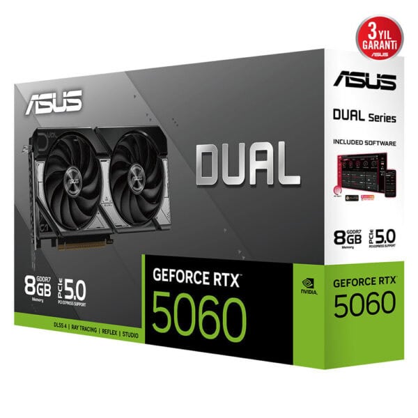 Asus Dual Geforce Rtx 5060 8gb Gddr7 128 Bit Dlss 4 Ekran Karti Y14