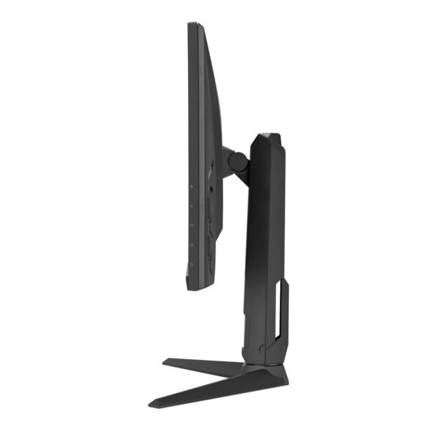Yüksek çözünürlüklü gaming monitör yan profil görüntüsü, düşük gecikme ve gelişmiş ekran teknolojisiyle oyun performansını artırır. Ergonomik tasarım ve geniş bağlantı seçenekleriyle oyun tutkunları için ideal monitör modeli.