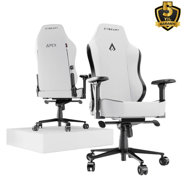 Cybeart Apex Series Arctic White Pu Deri Bel Destekli 4d Hafizali Yastik Oyuncu Koltugu Y5