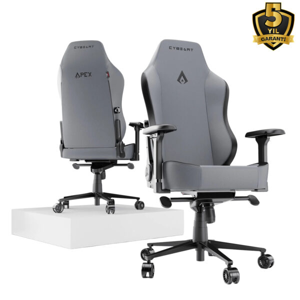 Cybeart Apex Series X11 Gray Edition Pu Deri Bel Destekli 4d Hafizali Yastik Oyuncu Koltugu 5 Yil Garanti 5