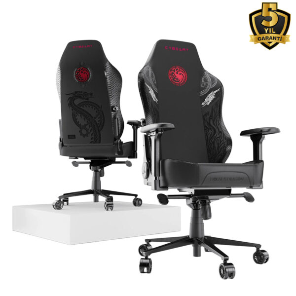 Cybeart Game Of Thrones Series House Targaryen Edition Pu Deri Bel Destekli 4d Hafizali Yastik Oyuncu Koltugu Y5