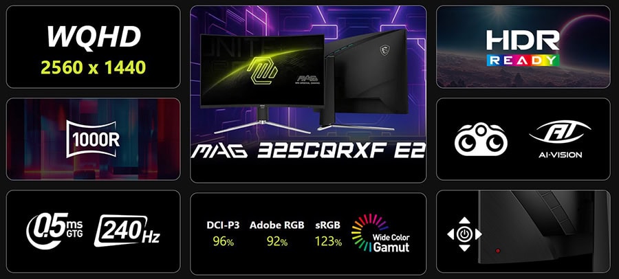 MSI MAG 325CQRXF E2 Gaming Monitör h4