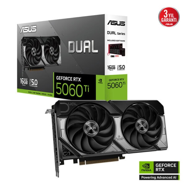 Asus Dual Geforce Rtx 5060 Ti 16gb Gddr7 128 Bit Dlss 4 Ekran Karti Y2