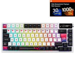 Asus Rog Azoth X Nx Snow V2 Switch Rgb Kablosuz Hotswap Türkçe Mekanik Gaming Klavye 1