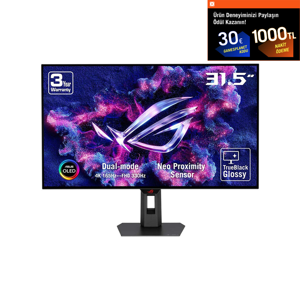 Asus Rog Strix Oled Xg32ucwg 31.5 Inç 165hz 4k Uhd 0.03ms 330hz Full Hd Dual Mode Adaptive Sync Woled Gaming Monitör 1