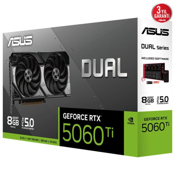 Asus Dual Geforce Rtx 5060 Ti 8gb Gddr7 128 Bit Dlss 4 Ekran Karti 16