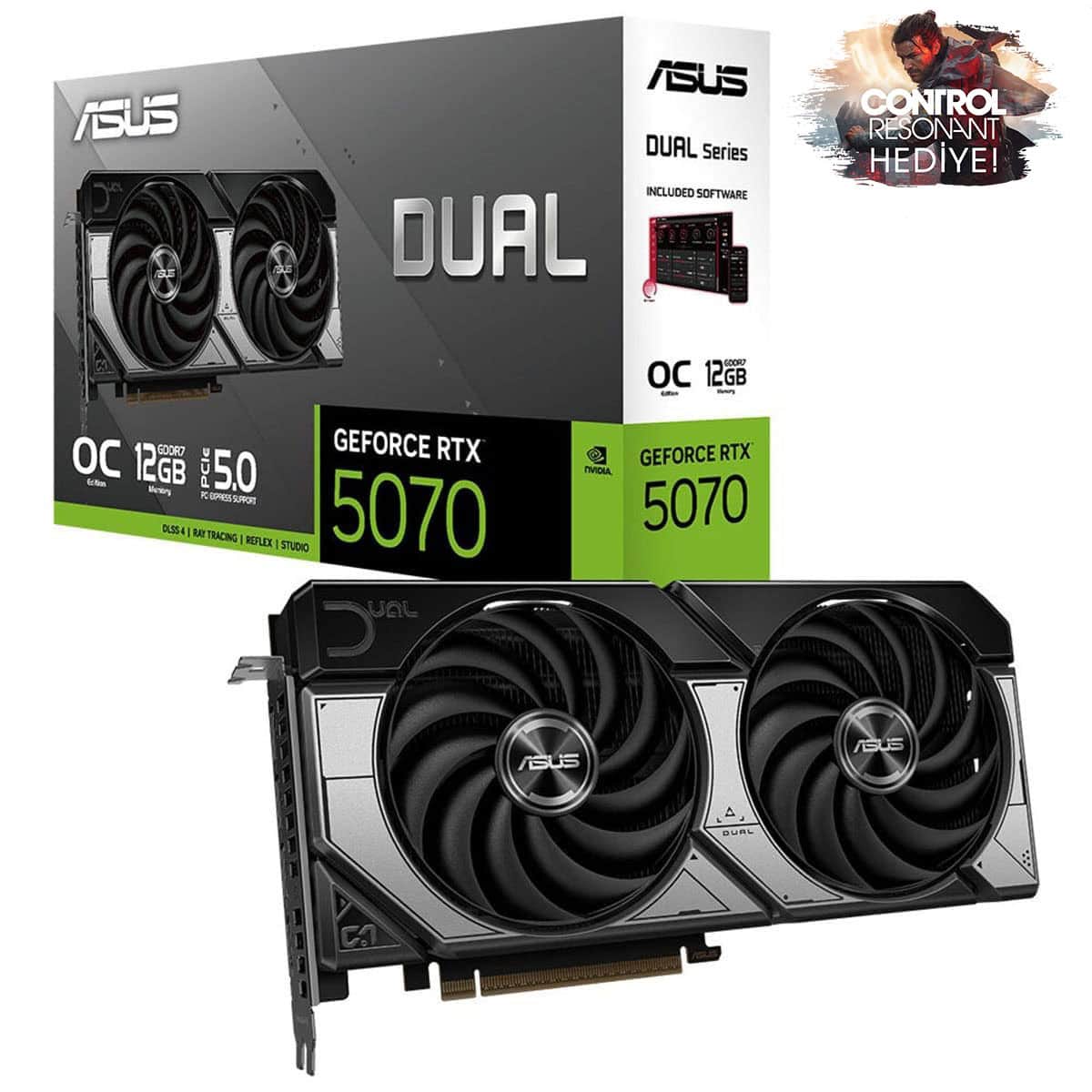 Asus Dual Geforce Rtx 5070 Oc 12gb Gddr7 192 Bit Dlss 4 Ekran Kartı Control Resonant Hediyeli 1