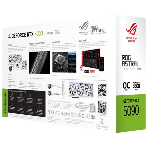 Asus Rog Astral Geforce Rtx 5090 Oc 32gb Gddr7 512 Bit Dlss 4 Ekran Kartı 24