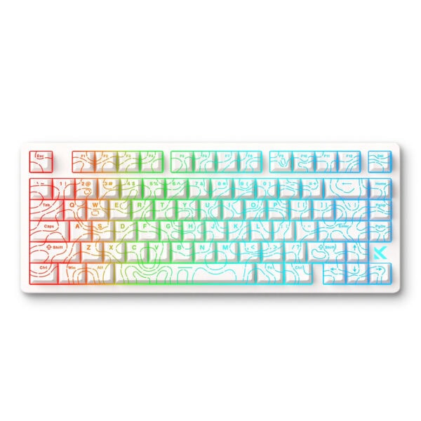 Mchose Jet 75 E Sport White Topographic U Hall Effect Starburst Manyetik Switch Rgb Hotswap Mekanik Gaming Klavye Mc Jet75 2 1