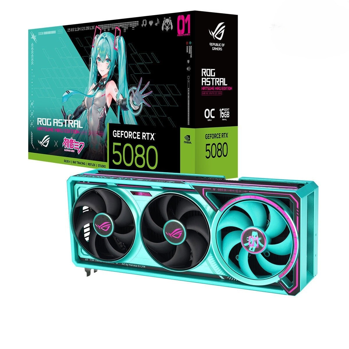 Asus Rog Astral Geforce Rtx 5080 16gb Gddr7 Oc Hatsune Miku Edition 256 Bit Dlss 4 Ekran Karti Control Resonant Hediyeli 1