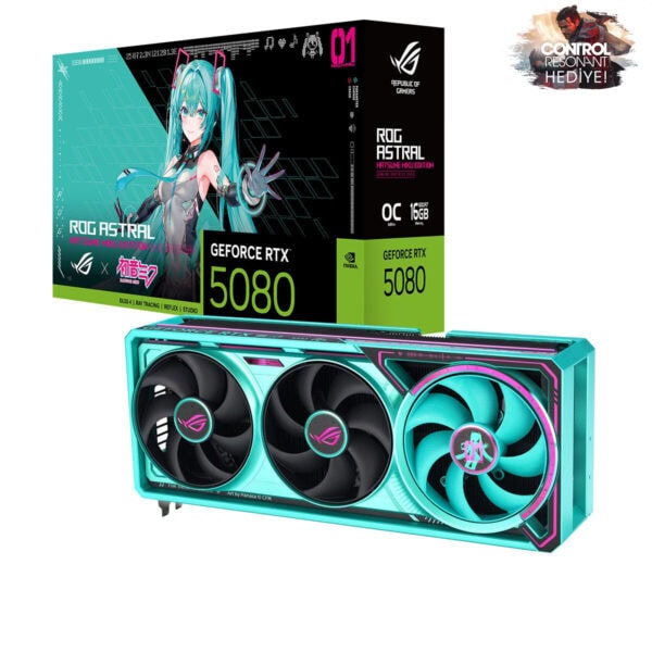 Asus Rog Astral Geforce Rtx 5080 16gb Gddr7 Oc Hatsune Miku Edition 256 Bit Dlss 4 Ekran Kartı Control Resonant Hediyeli 1