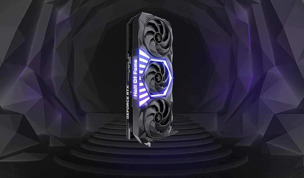 Güçlü ve yüksek performanslı Nvidia GeForce RTX ekran kartı, modern oyunlar ve grafik işlemleri için ideal. Siyah ve mavi renk detaylarıyla şık tasarımıyla dikkat çekiyor.