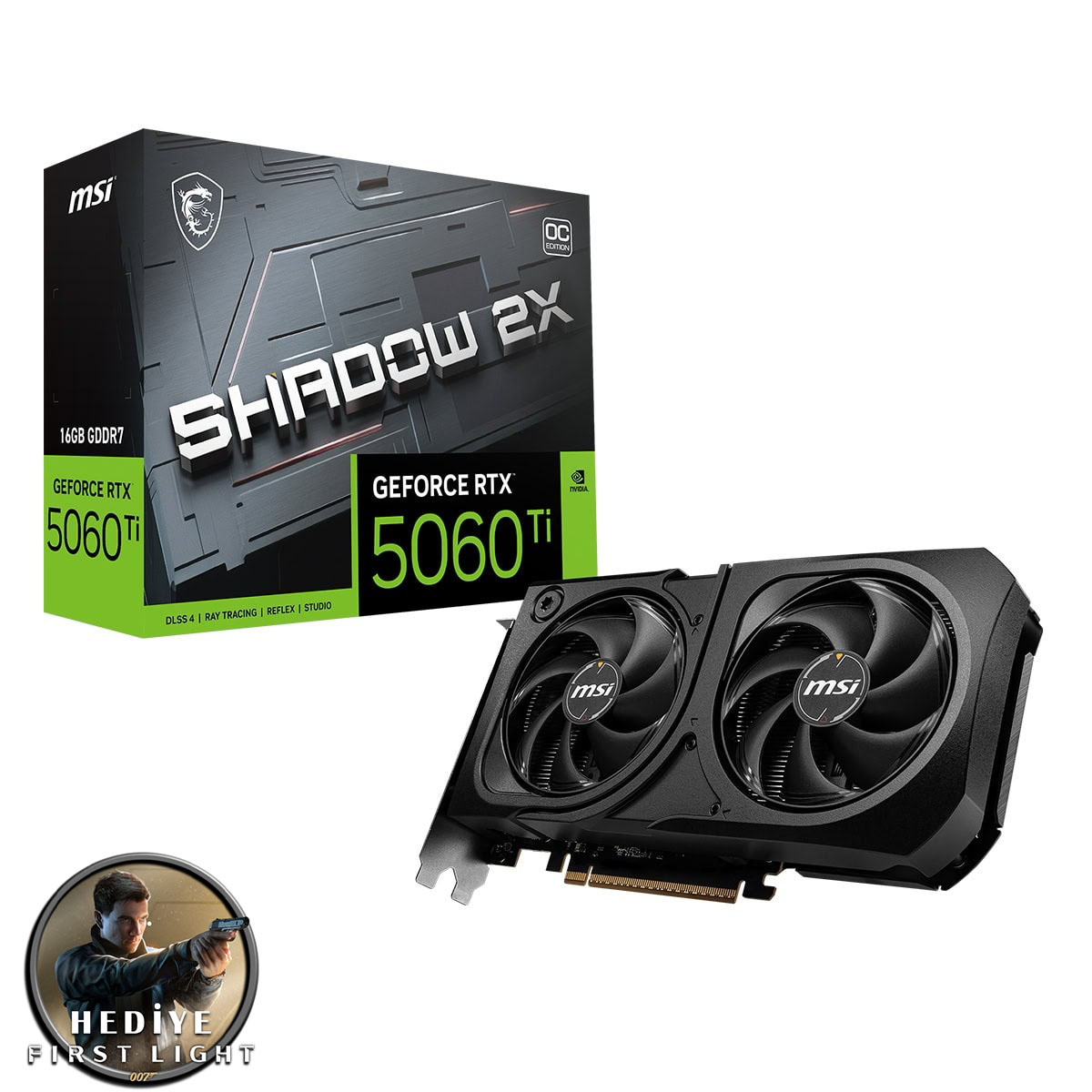 Msi Geforce Rtx 5060 Ti 16g Shadow 2x Oc Plus 16gb Gddr7 128 Bit Dlss 4 Ekran Kartı 007 First Light Hediyeli 1