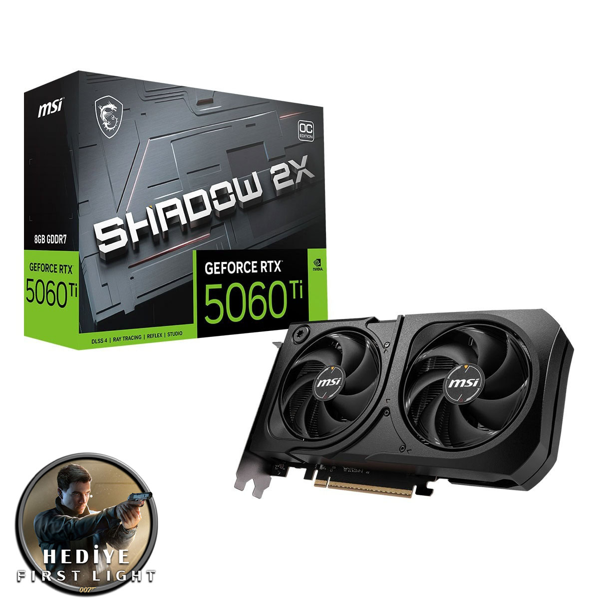 Msi Geforce Rtx 5060 Ti 8g Shadow 2x Oc Plus 8gb Gddr7 128 Bit Dlss 4 Ekran Kartı 007 First Light Hediyeli 1
