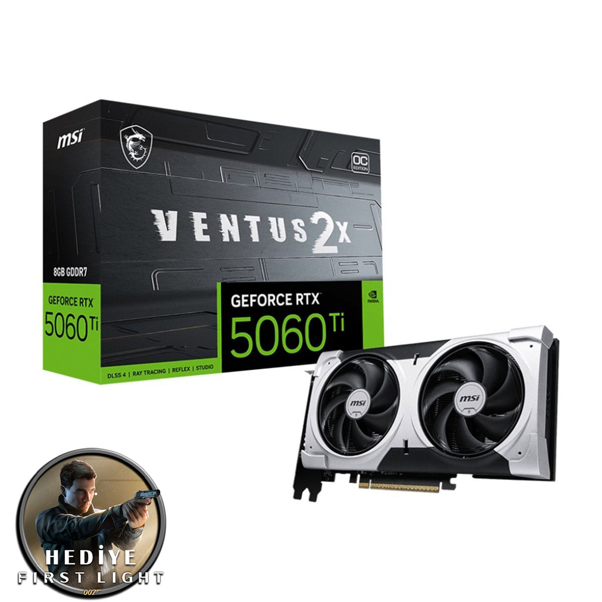 Msi Geforce Rtx 5060 Ti 8g Ventus 2x Oc Plus 8gb Gddr7 128 Bit Dlss 4 Ekran Kartı 007 First Light Hediyeli 1