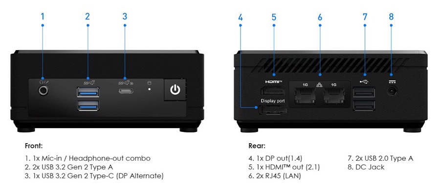 MSI CUBI N ADL-072XEU Mini Bilgisayar H16