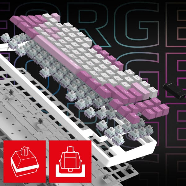 MSI FORGE GK600 TKL WIRELESS VIOLET Gaming Klavye H3