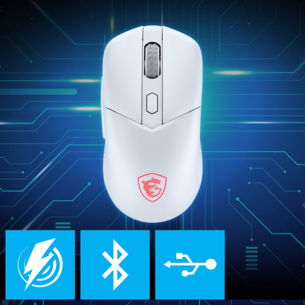 MSI VERSA 300 WIRELESS WHITE Gaming Mouse H6