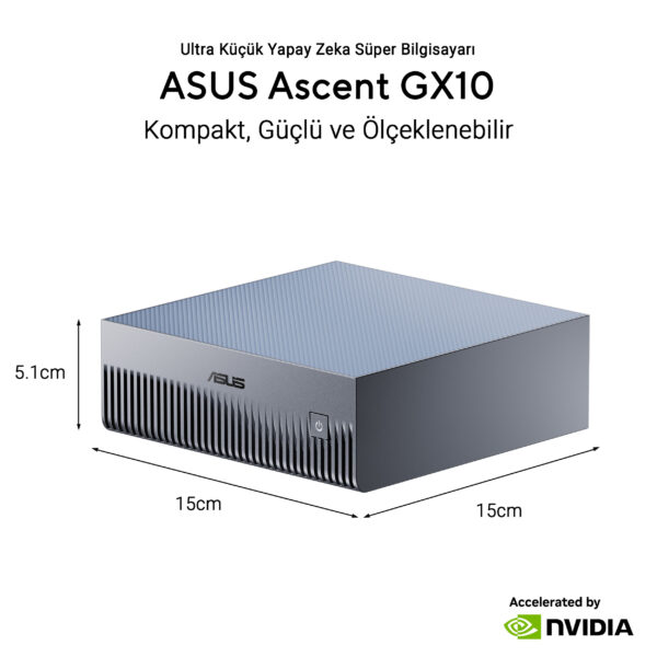 Asus Ascent Gx10 Gg0003bn Nvidia Gb10 Cpu Blackwell Gpu 128gb Lpddr5x 1tb Ssd Yapay Zeka Super Bilgisayar F18
