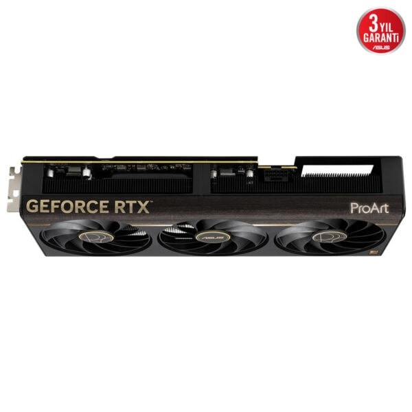 Yüksek performanslı ASUS GeForce RTX ProArt ekran kartı, oyun ve tasarım için üstün grafik çözümü. Üçlü fan soğutma sistemi ile serin ve sessiz çalışma imkanı sağlar.