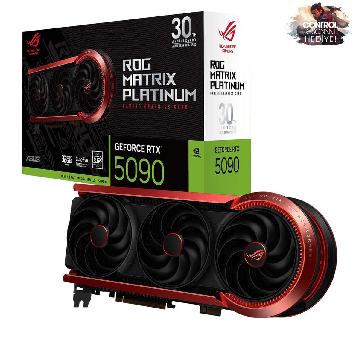Asus Rog Matrix Platinum Geforce Rtx 5090 30th Anniversary Edition 32gb Gddr7 512 Bit Dlss 4 Ekran Kartı Control Resonant Hediyeli 1