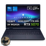 Dell Alienware 16 Aurora Intel Core 9-270H GeForce RTX 5070 8GB 115W 64GB DDR5 2TB SSD 16 inç 2K WQXGA 120Hz WVA W11 Home Gaming Laptop (AC16250-C932157Wv3) - 2 Yıl Yerinde Servis Garantisi - 007 First Light Hediyeli