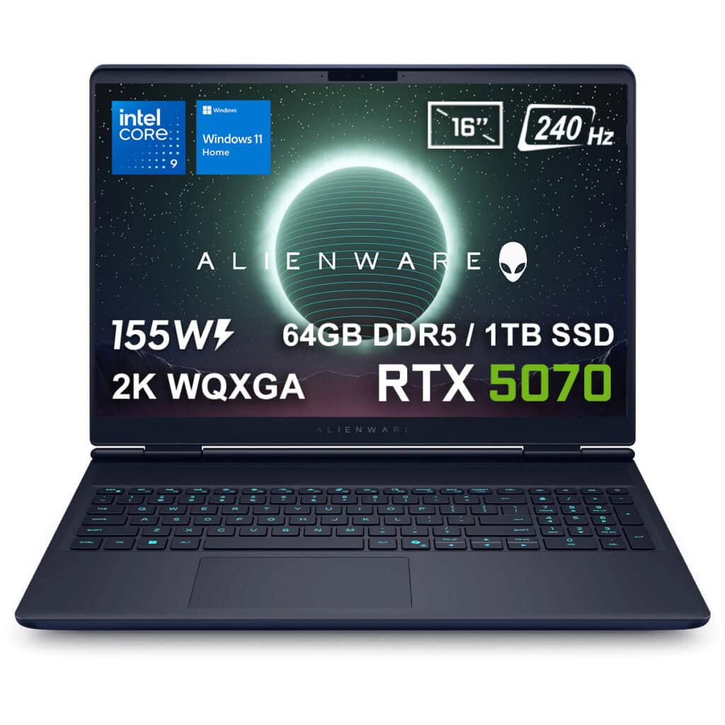 Dell Alienware 16x Aurora Intel Core Ultra 9 275hx 64gb Ddr5 1tb Ssd Rtx5070 8gb 155w 16 Inç 2k Wqxga 240hz 3ms Wva W11 Home Gaming Laptop (ac16251 Cu932157w 2) 1