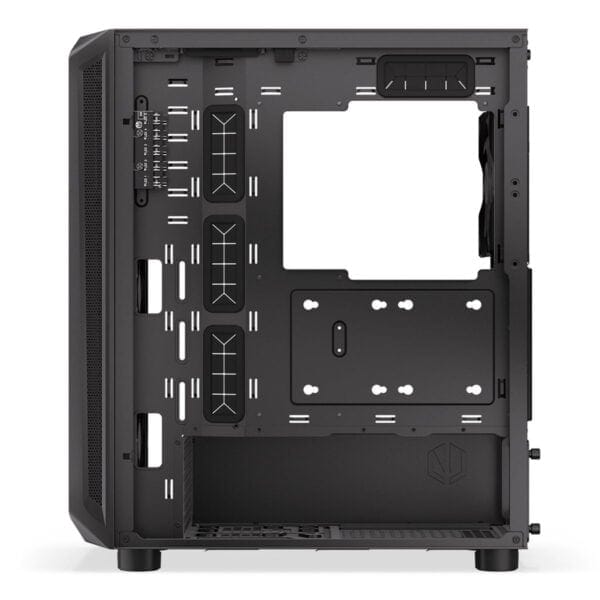 Yarı açık kasa bilgisayar kasası iç tasarımı, metal yapısı ve soğutma alanlarıyla oyun ve yüksek performanslı bilgisayar sistemleri için ideal. Özellikle gamers ve teknik donanım meraklıları için uygun, geniş iç hacim ve montaj kolaylığı sağlar.