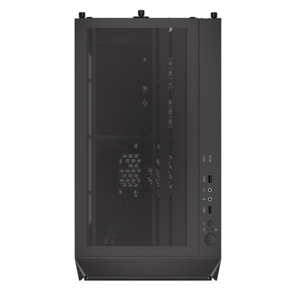 Yüksek performanslı bilgisayar kasa, oyun ve profesyonel kullanıma uygun, hava akışlı ve şık tasarım, USB girişleri ve ses jakları ile yoğun oyun deneyimi sağlar.