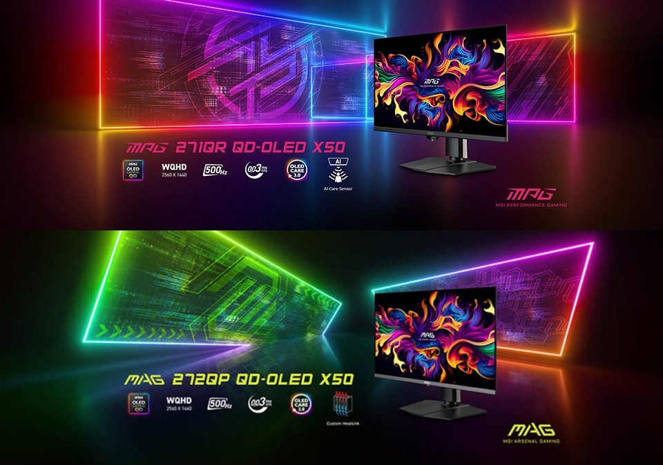 Yüksek kaliteli MSI oyun monitörleri, 27 inç QD-OLED ve 500Hz yenileme hızı ile profesyonel gaming deneyimi.