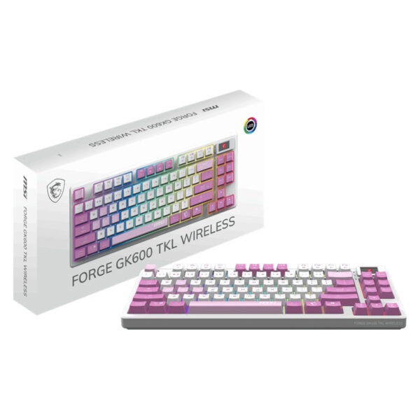Msi Forge Gk600 Tkl Wireless Violet Rgb Kablosuz Hotswap Türkçe Mekanik Gaming Klavye 23
