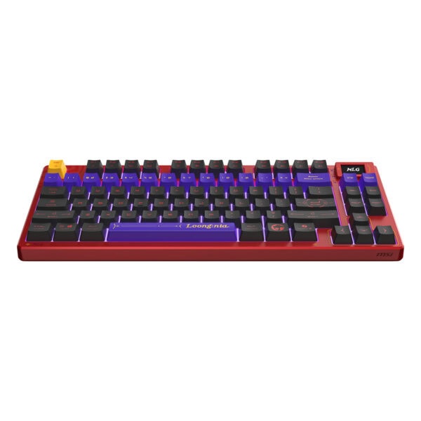 MSI gaming klavye, LED aydınlatmalı, yüksek performanslı, dayanıklı ve şık tasarımlı oyuncu klavyesi, çeşitli tuş aydınlatma efektleri ve programlanabilir tuşlar ile mükemmel oyun deneyimi sağlar.