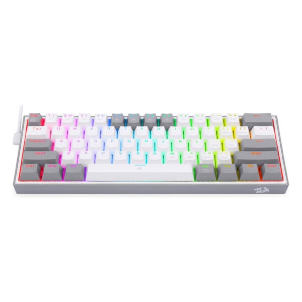 Redragon K617 Fizz 60 Red Switch Rgb Hotswap Turkce Beyaz Gri Mekanik Gaming Klavye 2