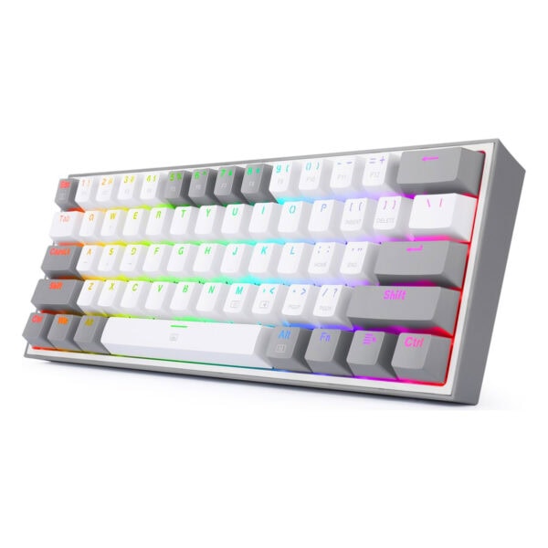 Redragon K617 Fizz 60 Red Switch Rgb Hotswap Turkce Beyaz Gri Mekanik Gaming Klavye 3