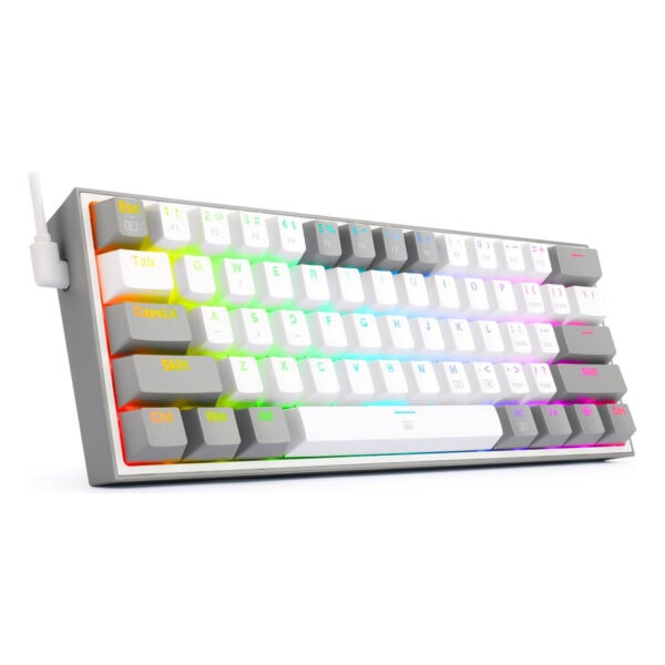 Redragon K617 Fizz 60 Red Switch Rgb Hotswap Turkce Beyaz Gri Mekanik Gaming Klavye 4