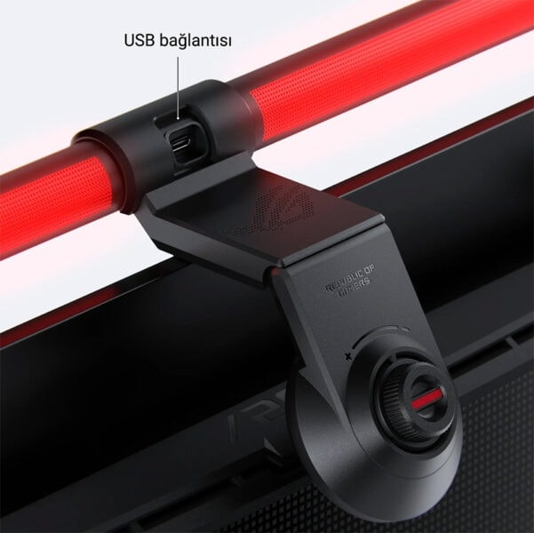 ROG Aura Monitor Light Bar ALB01 Üzerinde USB bağlantılı gaming tetikçisi veya kontrol cihazı, bilgisayar ve oyun konsolu aksesuarı, yüksek kaliteli oyun ekipmanı.