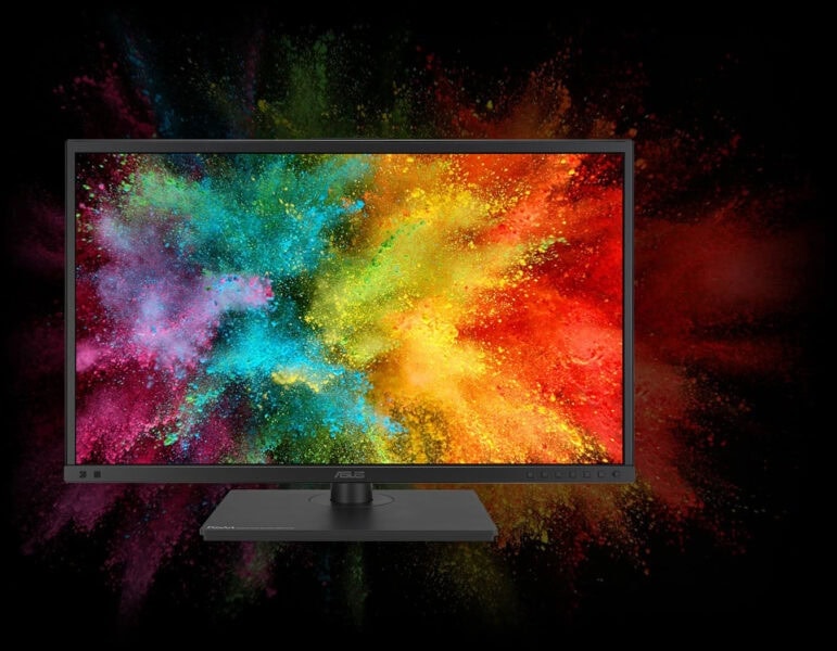 Parlak renklerle dolu ekran ve bilgisayar monitörü, oyun ve grafik tasarım için yüksek çözünürlükli ASUS monitör, profesyonel ve eğlence amaçlı kullanım.