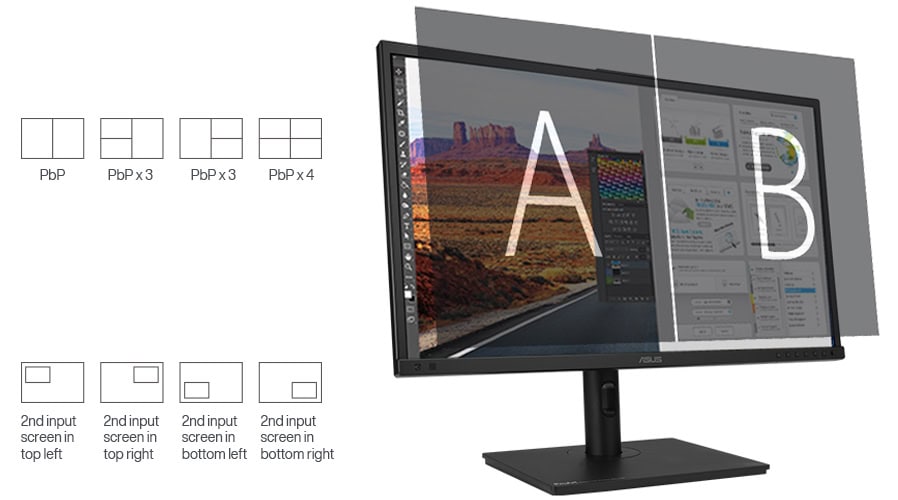 Küçük kırmızı ve beyaz grafiklerle donatılmış iki adet ekran ve detaylı veri analizleri ve grafiklerle çalışan bilgisayar ekranı, çift ekranlı çoklu kullanım özellikleri.