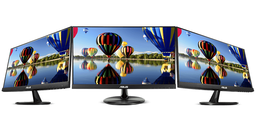 Yüksek çözünürlüklü çoklu monitör seti, oyun ve ofis için kullanılabilir, Windows 10 işletim sistemi yüklü, oyun ve multimedia deneyimi için ideal, uygun fiyatlı bilgisayar monitörü paketi.