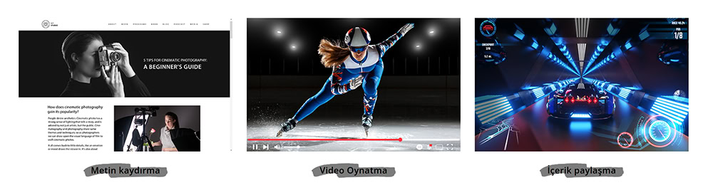 Metin kaydırma, içerik paylaşma ve video oynatma özellikleriyle gaming ve teknoloji odaklı görseller, SEO uyumlu anahtar kelimelerle optimize edilmiştir.