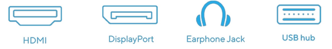 Yansıma destekli HDMI, DisplayPort, kulaklık jakı ve USB hub bağlantıları, oyun ve bilgisayar ekipmanları için yüksek performanslı giriş çıkış çözümleri.