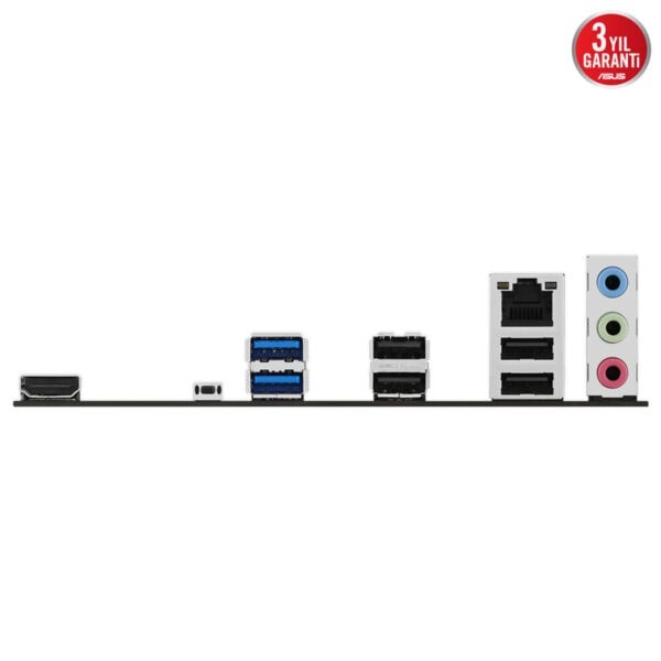 Yazıcı, USB, Ethernet ve ses bağlantı noktalarını içeren bilgisayar anakartı arka panel portları.