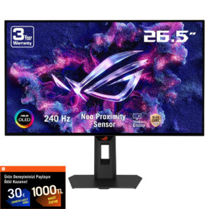 Asus Rog Strix Oled Xg27aqdmgr 26.5 Inç 240hz 0.03ms 2k Qhd Adaptive Sync Woled Pivot Gaming Monitör 1