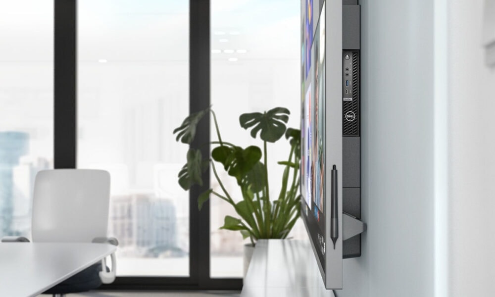 Dell all-in-one monitör ve dokunmatik ekranlı bilgisayar, modern ofis tasarımıyla birlikte yüksek çözünürlüklü ekran ve yenilikçi teknoloji özellikleriyle öne çıkıyor.