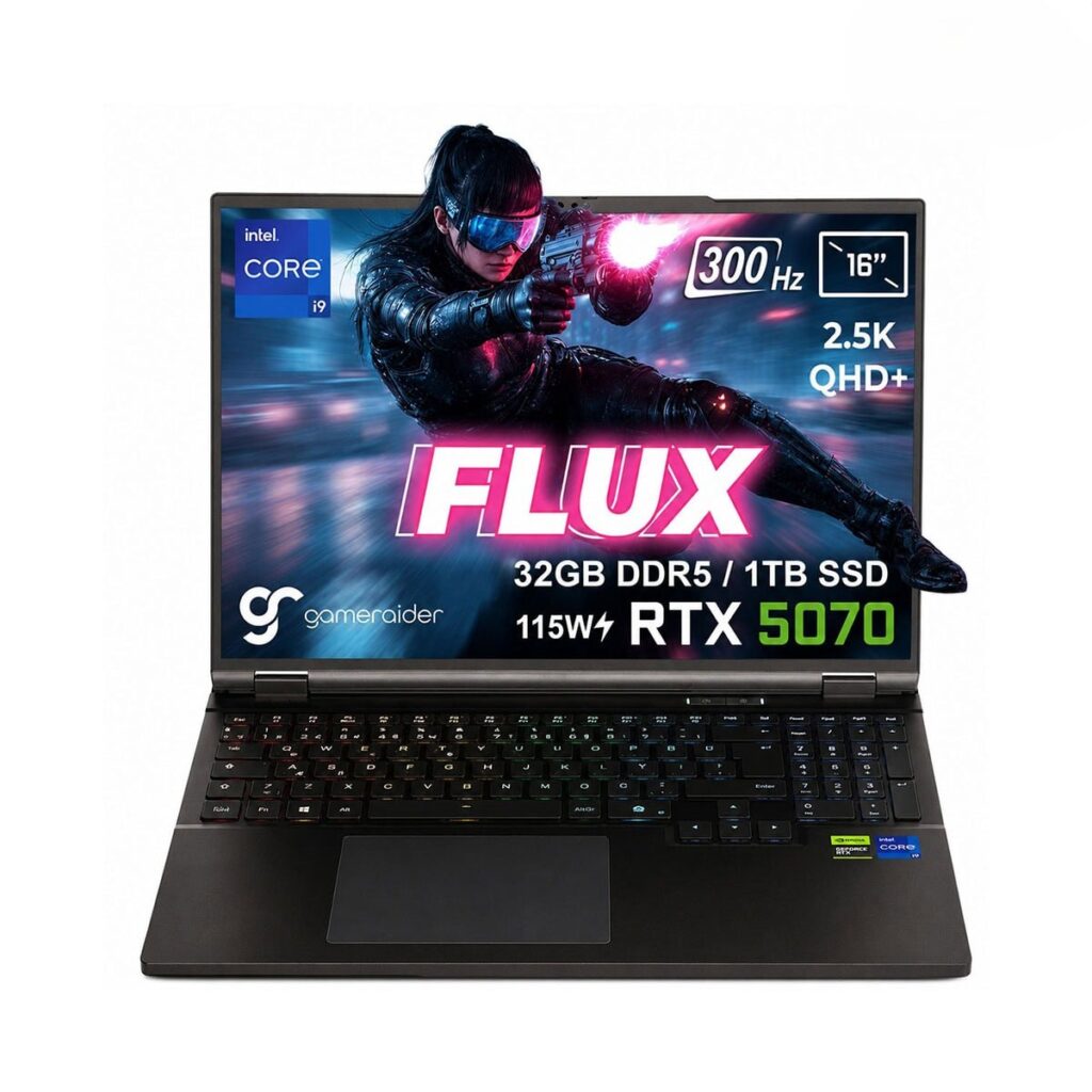 Gameraider Flux Gr16 Intel Core I9 14900hx Geforce Rtx 5070 8gb 115w 32gb Ddr5 1tb Ssd 16 Inc 2 5k Qhd 300hz Freedos Gaming Laptop Canta Hediyeli Control Resonant Hediyeli 1