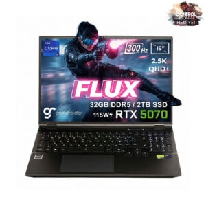 Gameraider Flux Gr16 Intel Core I9 14900hx Geforce Rtx 5070 8gb 115w 32gb Ddr5 2tb Ssd 16 Inç 2.5k Qhd+ 300hz Freedos Gaming Laptop Çanta Hediyeli Control Resonant Hediyeli 1