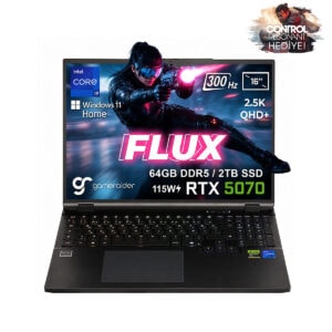 Gameraider Flux Gr16 Intel Core I9 14900hx Geforce Rtx 5070 8gb 115w 64gb Ddr5 2tb Ssd 16 Inç 2.5k Qhd+ 300hz Freedos Gaming Laptop Çanta Hediyeli Control Resonant Hediyeli 1