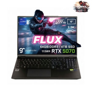 Gameraider Flux Gr16 Intel Core I9 14900hx Geforce Rtx 5070 8gb 115w 64gb Ddr5 4tb Ssd 16 Inç 2.5k Qhd+ 300hz Freedos Gaming Laptop Çanta Hediyeli Control Resonant Hediyeli 1