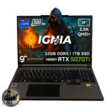 GameRaider IGNIA GR16 Intel Core i9-14900HX GeForce RTX 5070Ti 12GB 140W 32GB DDR5 1TB SSD 16 inç  2.5K QHD+ 300Hz FreeDos Gaming Laptop - Çanta Hediyeli - 007 First Light Hediyeli
